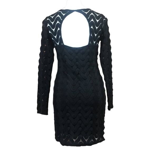 Free People Black Dress sz S Keyhole Open back long sleeve Dress - Picture 2 of 8